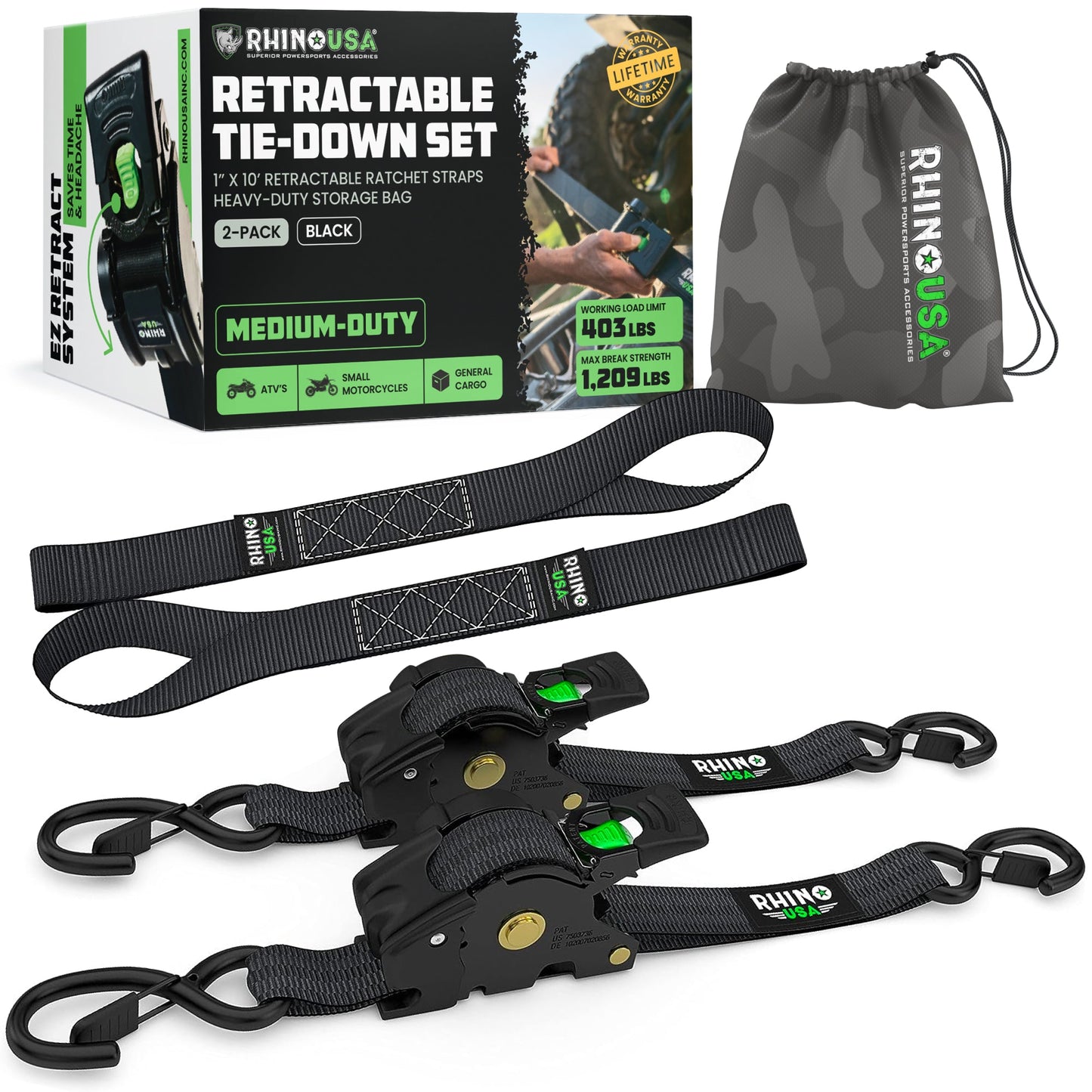 Rhino Retractable Ratchet Strap