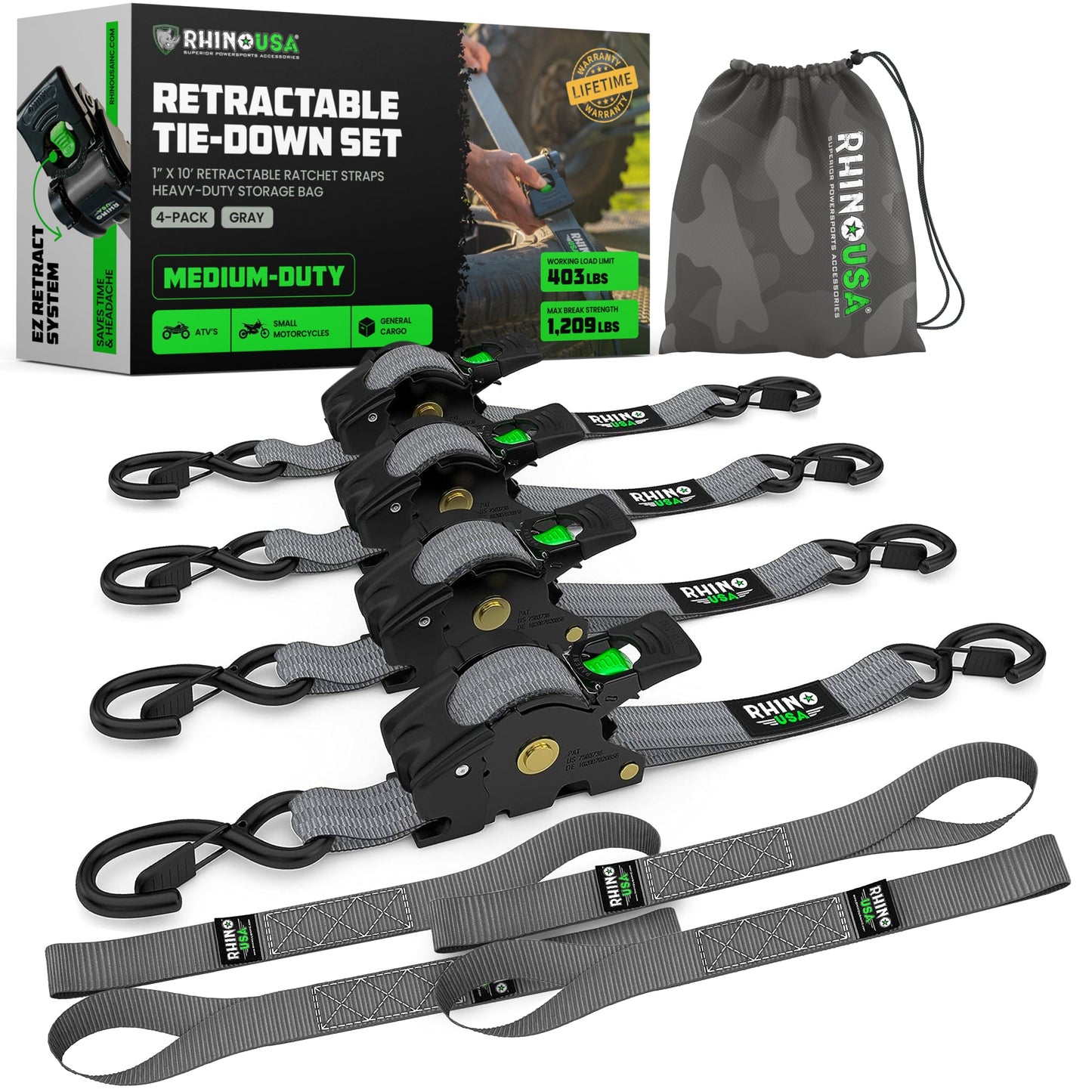 Rhino Retractable Ratchet Strap